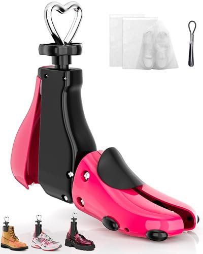 Zecaveler Schuhspanner 2er Set für Damen und Herren – Längen- und Breitenverstellung – Ideal für Lederschuhe, Sportschuhe & Stiefel (Rose（2 Pack）)