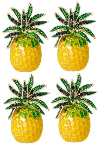 DEARMAMY 4stücke Niedliche Ananas-brosche Aus Legierung Dekorative Brustnadel Für Damen Und Mädchen Für Kleidung Taschen Und Accessoires