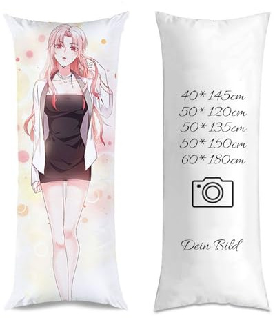 MFGCH Personalisiertes Kissen Fotokissen, Seitenschläferkissen, Doppelseitiger Druck Fotokissen, Optionaler Kisseneinsatz,Personalisierte Geschenk-Idee, Geburtstag, Valentinstag,50X150cm