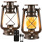 Solar Lantern Outdoor, Hanging Solar Lights Flickering Flame LED Vintage Lantern, Waterproof Camping Lamps, Auto On/Off Landscape Decor for Patio Garden Yard Pathway Porch, Rechargeable Lantern 2 Pack