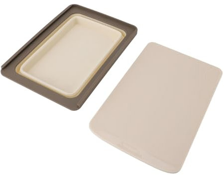 Planche à Découper Pliable, évier de Camping, Planche à Découper Pliante Portable Multifonction, Cuve à Vaisselle, Idéale pour Pique-Nique, Camping-Car ou Remorque de Voyage (Kaki)