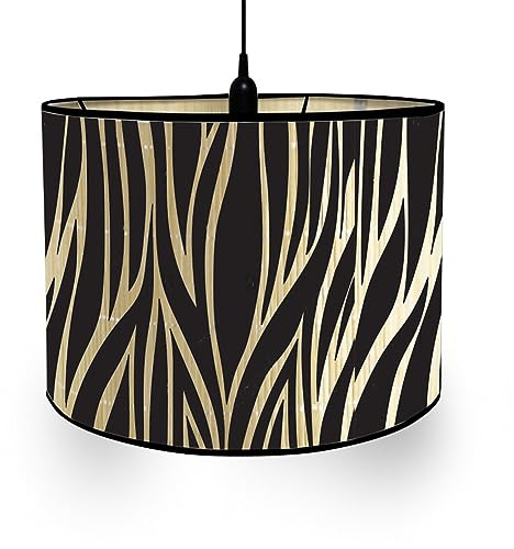 Moderne Lampenschirme für Pendelleuchten Deckenleuchten Hängelampe Trommelstil Muster Lampenschirm für Tisch Stehleuchten für Schlafzimmer Wohnzimmer Küche Flur Lounge (schwarzes Zebra)