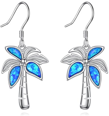 POPLYKE Bohemian Leaf Ohrringe für Frauen Sterling Silber Dangle Drop Ohrringe Boho Vaction Schmuck