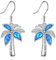 POPLYKE Blaue Palme Blatt Ohrringe für Frauen Sterling Silber Dangle Drop Ohrringe Boho Vaction Schmuck