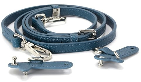Schulterriemen aus Leder für Minitaschen, Taschengurte, Terrakotta, Hautfarbe, Graubraun, Marineblau (Blaugrün, Set)
