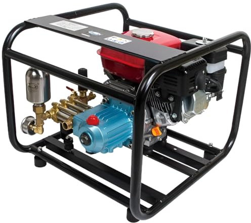 Sulfatadora con motor gasolina 7cv y bomba con 3 pistones 50bar 25ltr. Alta presión uso profesional intensivo.