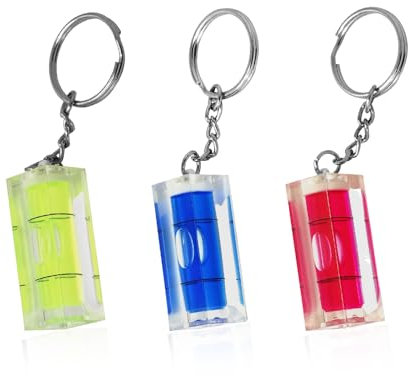 3 Pieces Level Keychain, Measuring Instrument Gadget, Convenient Key Ring, Measuring Tool, Novelty Gift for Men