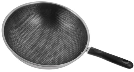 CONGARTENO Sartén Pequeña con Mango Ergonómico de 32 Cm de Acero Inoxidable con Forma de Panal para Cocina de Inducción