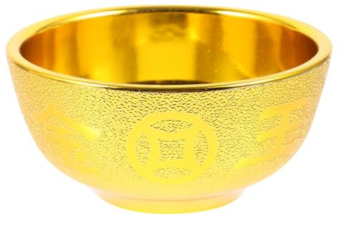 PRETYZOOM Ciotola Buddha in Plastica Resistente All Usura Con Design Dorato Tazza Per Offerte in Tempio e Casa Decorativo Per Funzioni Religiose e Pratiche Spirituali