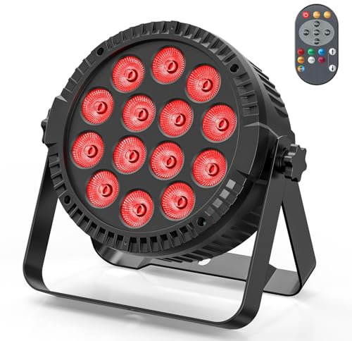 DayFlicker 14 * 6 W LED Par Licht, 4 in1 RGBW Disko Party Bühnenlicht mit Fernbedienung 4/8 CH Master-Slave Selbstfahrend Par Licht Scheinwerfer Geeignet für Festivals Club DJ Bühne Hochzeit