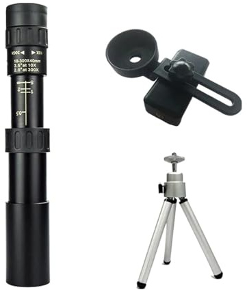 10-300X Zoom HD Portable Strong Binoculars Long Range Professional Spyglass Monocular Telescope Low Night Vision For Hunting Clear Image(Set-black)