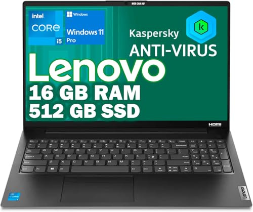 Lenovo, PC portable notebook, processeur Intel i5 13Th, 13420H 8 cœurs, 16 Go RAM, Full HD 15,6, SSD Pci Nvme 512 Go, webcam, USB, Win 11, antivirus Kaspersky, prêt à l'emploi, garantie italienne