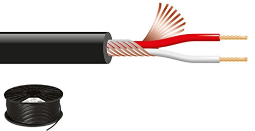 MONACOR MC-102/SW Mikrofonkabel, 100m Rolle, abgeschirmt, Schwarz