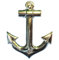 Anstecknadel, Metall, Email, Motiv Anker Ship Boat Sea (verchromt)