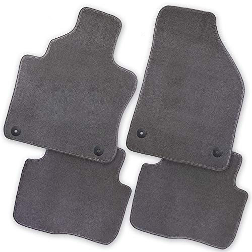 Bär-AfC Auto Fußmatten Premium passend für Mercedes Benz CLK W209 2002-2010, Autoteppiche Velours Grau, Rand Kettelung Grau, Set 4-teilig, MB02186