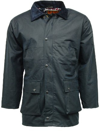 Regen-Jacke, gesteppt, gepolstert, Baumwollwachs Gr. Large, navy