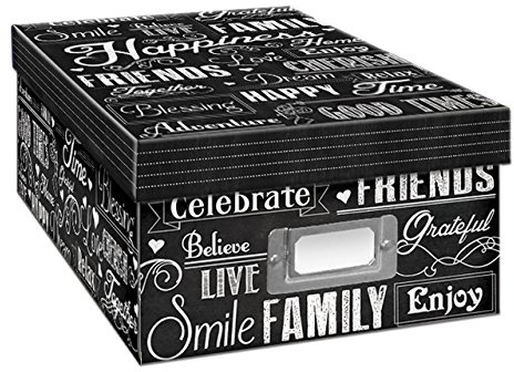 Pioneer Photo Albums Photo Storage Box, Chalkboard, Chalkboad Happiness Design