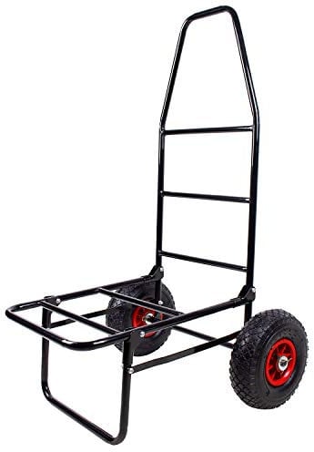 Sackkarre Trolley mit Luftbereifung - Klappbarer Transportwagen für Angler, Camping & Garten - Faltbar, stabil & belastbar bis 100 kg - OneSize - Schwarz