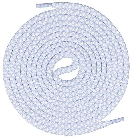 Mount Swiss runde Premium-Schnürsenkel für Arbeitsschuhe Wanderschuhe und Trekkingschuhe - 100% Polyester - extrem reißfest - ø 5 mm - Farbe Weiß-Hellblau Länge 180cm