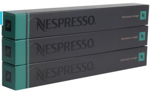 Nespresso Fortissio Lungo Flavour Coffee 30 Capsules Pods 3 Sleeves Long Expiry