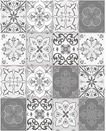 FoLIESEN - Fliesenaufkleber | selbstklebende Fliesen-Folie für Bad & Küche | Deko Klebe-Folie für Wandfliesen Küchenrückwand & Bordüren | Patchwork No.4, .:20x25 cm / 16-tlg. Set