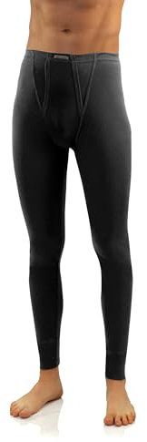 sesto senso Herren Unterhosen Baumwolle - Lange Unterhosen Herren Baumwolle Thermounterwäsche Für Männer Lange Unterhose k1 (Schwarz, XXL)