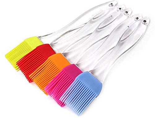 Uniwit® 5 PCS Silicone BBQ Pastry Brush Set - Food Grade, Flexible, Heat Resistant, BPA Free, Dishwasher Safe, Clear