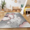 Teppich Rund Kinderzimmer Bär-Himmel Wolken Sterne Design Kurzflor Kinderteppich mädchen Spielteppich Modern Design Babyzimmer Teppiche für Junge und Mädchen Extra Weich 160 cm Rund