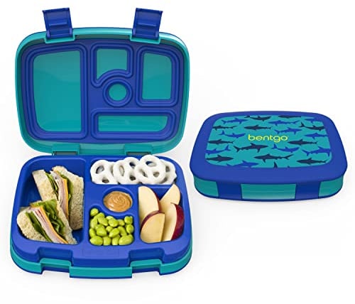 Bentgo Kids Prints Lunchbox für Kinder im Bento-Stil, auslaufsicher, 5 Fächer, ideal für Portionsgrößen für 3- bis 7-jährige Kinder, BPA-freie und lebensmittelechte Materialien