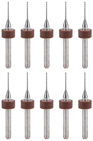 sourcing map PCB Drill Bits 0.6mm Tungsten Carbide Rotary Tool Jewelry CNC Engraving Print Circuit Board Micro Drill Bits 1/8 Inch Shank 10 Pcs