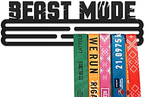 United Medals Beast Mode Sport Porta Medaglie Acciaio - Nero | 30 medaglie | Medal Hanger Display | Steel Medal Holder
