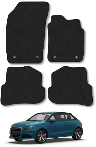 Audi A1 (2010-2018) Carpet Car Mats | Black Edge Trim Tailored Fit Floor Mats Full Coverage Protection Accessories Easy Clean Anti Slip Made in the UK