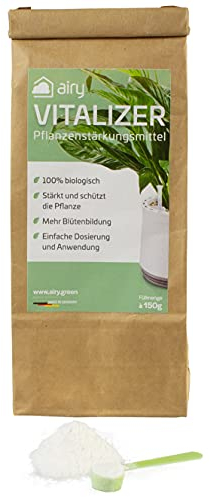Natürliches Pflanzenstärkungsmittel für Zimmerpflanzen 150g - Vitalizer von AIRY® - 100% biologischer Grünpflanzendünger - Geeignet für Grünpflanzen, Blumen, Garten Pflanzen, Gemüse, Obst Baum