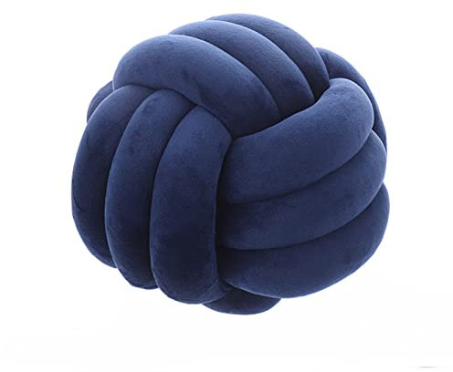 Koomuao Knotenkissen Rund Weicher Samtstoff Knoten-Ball-Kissen Nordische Dekokissen Zierkissen Knoten Geknotetes Kissen für Sofa, Bett, Wohnzimmer, Babyzimmer (Navy blau, 28cm)