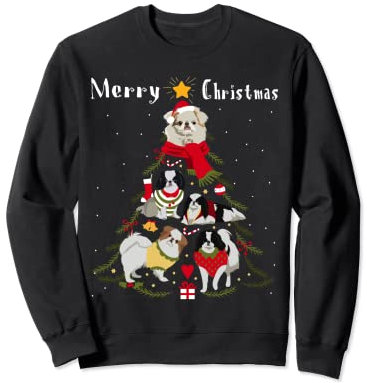 Weihnachtsbaum, japanischer Kinn-Liebhaber Sweatshirt