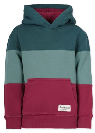 Band of Rascals Kinder Kapuzenpullover 3C Block aus Bio-Baumwolle, Racing-Green-Bordeaux, Gr. 158