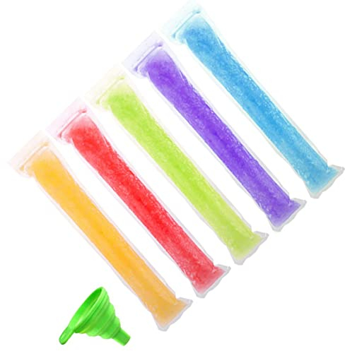 Paquete de 120 bolsas de moldes desechables para helado, con cremallera, para congelador, bolsas para congelador, tubos de congelador, bolsas para palitos de yogur, dulces de hielo, jugos