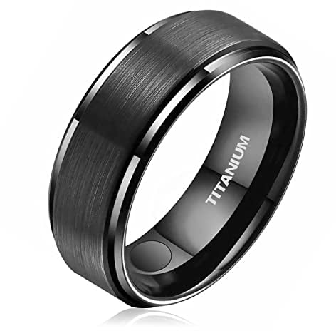JEROOT Titan Magnetischer Ringe, 8mm Schwarz Magnetring Herren Damen, Therapeutischer Magnetische Rings Polierter Lifestyle-Ring Starker Magnet (3500 Gauss)