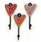 Gall&Zick Wandhaken Haken bunt Set Motiv Keramik Handtuchhaken handbemalt (Herzen Set/6)