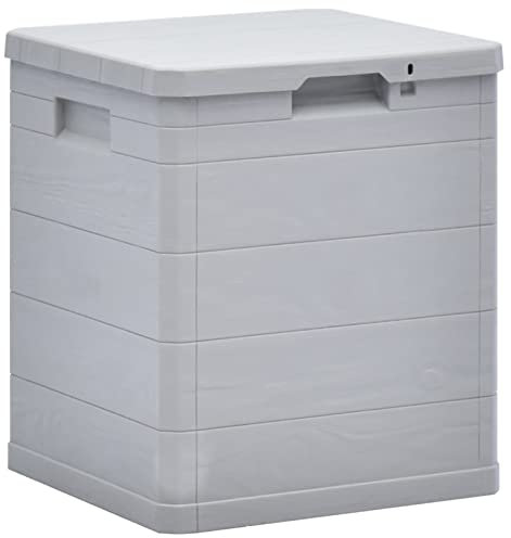 ZEYUAN Garden Storage Box 90 L Light Grey,Weatherproof Garden Storage Chest,Outdoor Equipment Storage Container