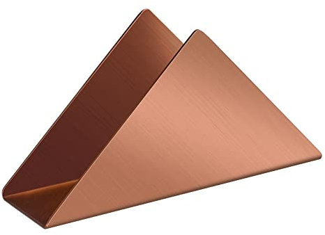 1 Packung roségoldener Edelstahl-Serviettenhalter, minimalistischer, dreieckiger Metall-Serviettenhalter, Cocktail-Serviettenspender, Organizer