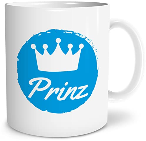 OWLBOOK® Geschenke für Paare zu Weihnachten Prinz und Prinzessin Tasse mit Spruch für Liebespaare zum Valentinstaggeschenk für Frauen Hochzeit Keramik 300 ml