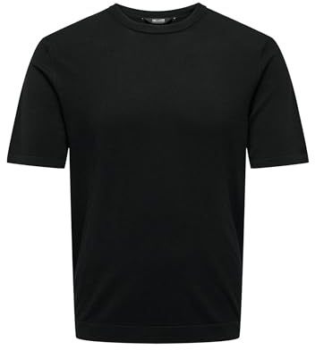 ONLY & SONS Herren Onswyler Life Reg 14 Ss Knit, Schwarz, S