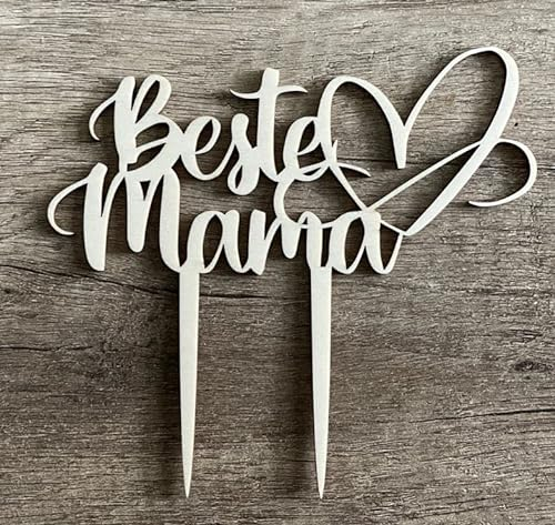 CAKE TOPPER Beste Mama Holz Kuchenstecker Stecker Muttertag Mama Torte