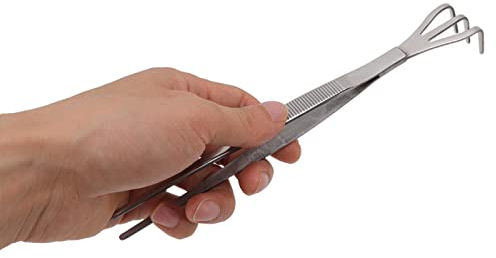 Hztyyier Bonsai-Schneider, Bonsai-Pinzette aus Edelstahl mit 3 Zinken, Bonsai-Baum-Werkzeuge mit Ergonomischem Griff für den Garten (Gerade)