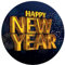 empireposter Happy New Year Vinyl Sticker Aufkleber Ø 9,5 cm