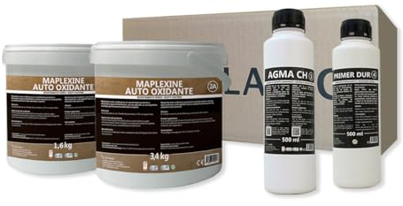 MICROLANIC - KIT 5M2 MAPLEXINOXIDSALZ | Speziell für glatte, saugfähige Oberflächen | 5KG | Metallisches Mikrozement-Set mit Rosteffekt, 5 m², für Wände.