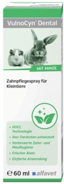 Alfavet VulnoCyn Dental, zur Pflege von Zähnen und Zahnfleisch für Hunde, Katzen und andere Kleintiere, Zahnpflege-Spray, 60ml