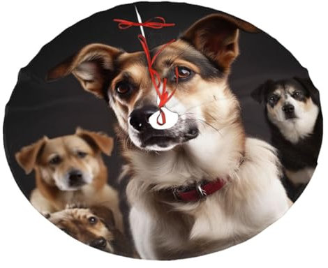 Weihnachtsbaum-Rock, 76,2 cm, Tier, Hund, Foto, bedruckt, Weihnachtsbaumschmuck, Bauernhaus, Weihnachtsbaummatte für Weihnachten, Neujahr, Urlaub, Innen- und Außendekoration