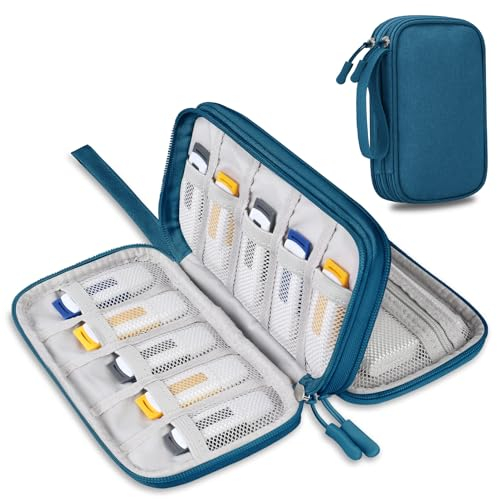 Lacdo USB-Flash-Laufwerk-Gehäuse, USB-Stick-Halter Hülle Organizer Tragbare Elektronische Zubehör Aufbewahrungstasche für San Disk/SamData/Samsung Jump Drive Memory Stick, Kabel, Grün